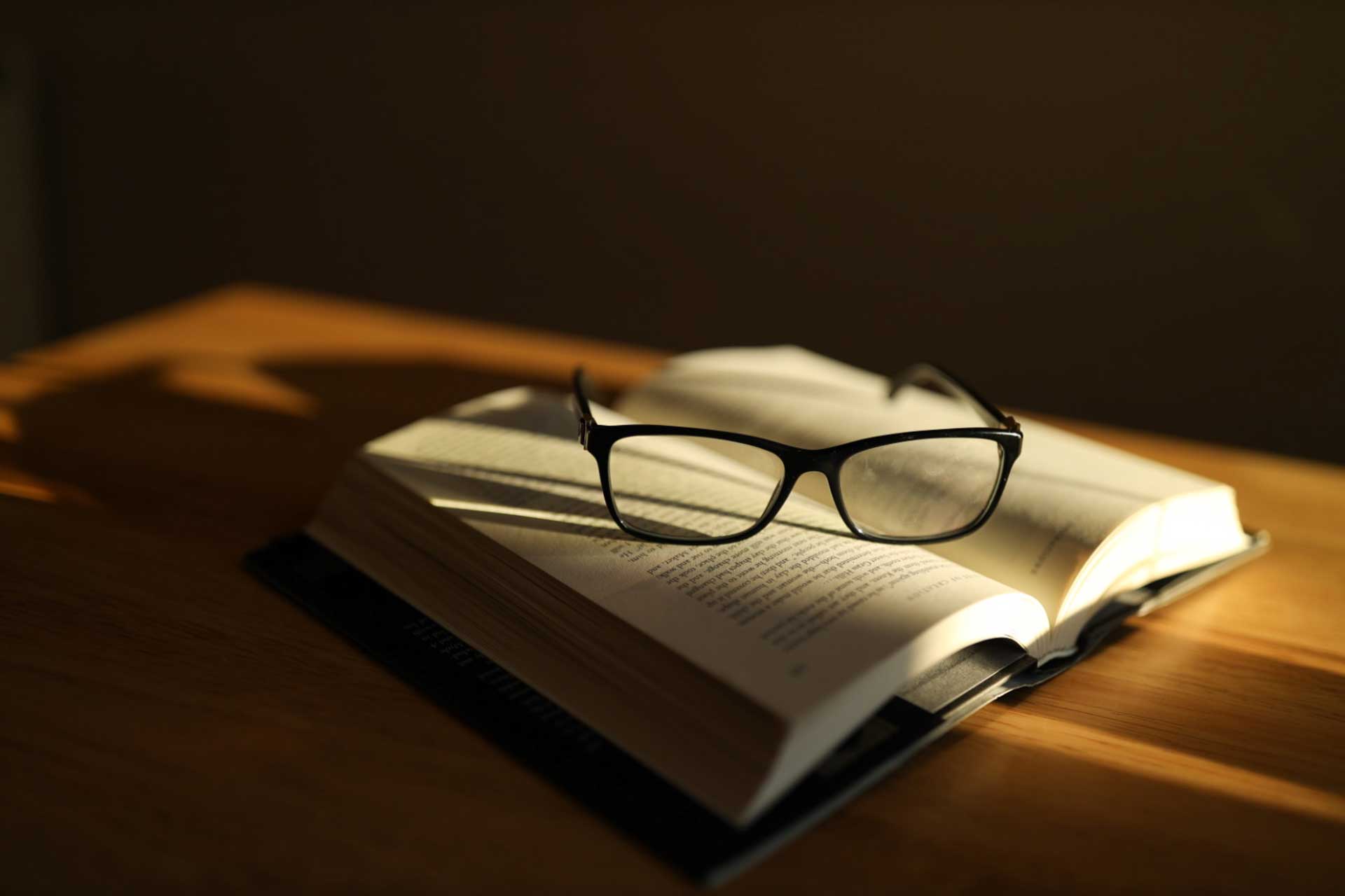 Glasses and books